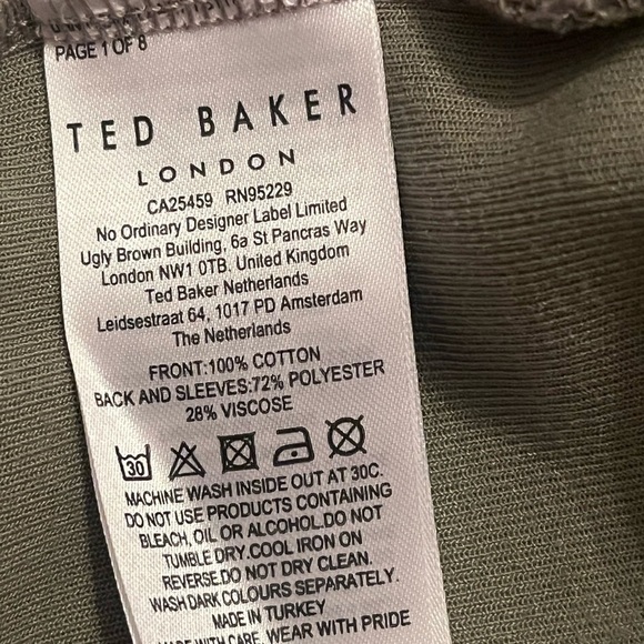 TED BAKER LONDON QUARTER ZIP KNIT SWEATER Sz 6 XXL Green - Picture 8 of 8